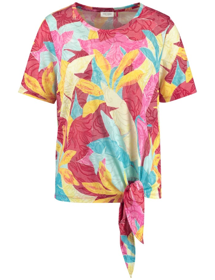 Gerry Weber T-shirt with a knotted detail T-skjorte Multicolor | YYGP2417