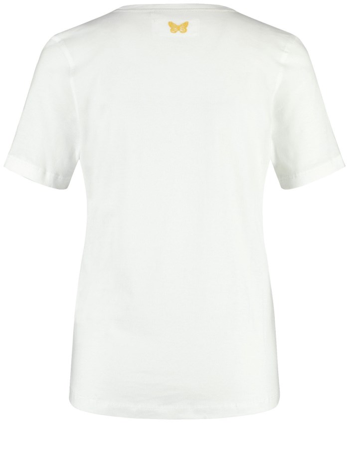 Gerry Weber T-shirt with a positioned front print T-skjorte Hvite | PGPO1321