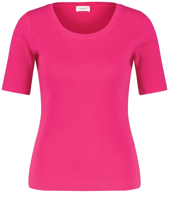 Gerry Weber T-shirt with a ribbed texture T-skjorte Rosa | UUDB2075