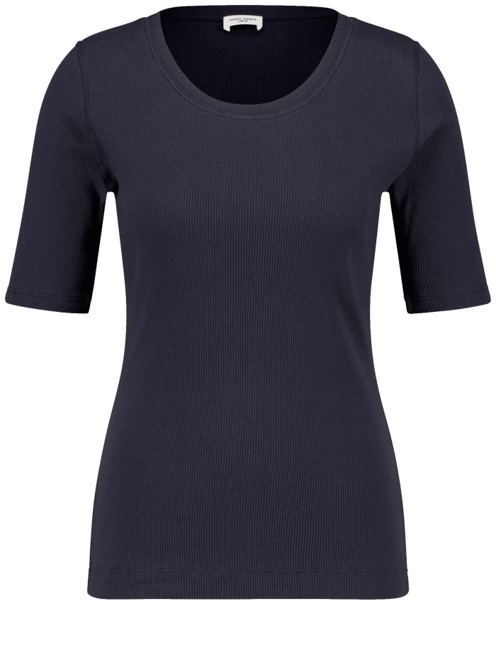 Gerry Weber T-shirt with a ribbed texture T-skjorte Blå | JGLO7112