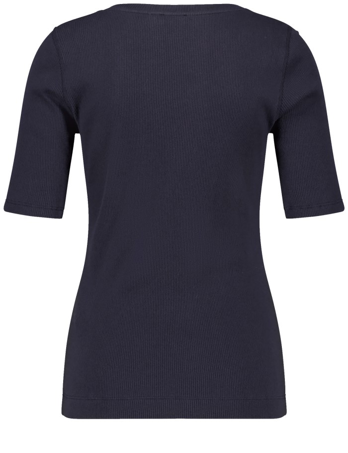 Gerry Weber T-shirt with a ribbed texture T-skjorte Blå | JGLO7112