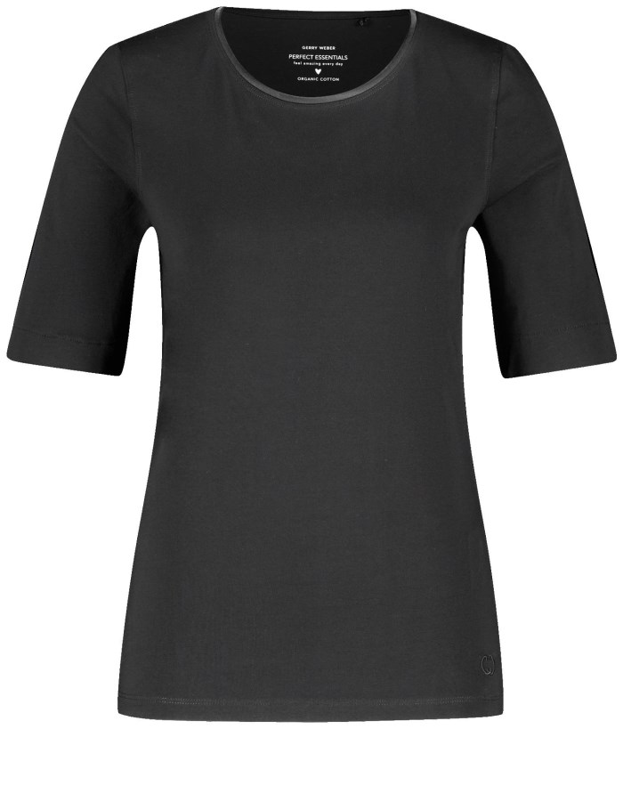 Gerry Weber T-shirt with a satin trim T-skjorte Svarte | MVNC5023