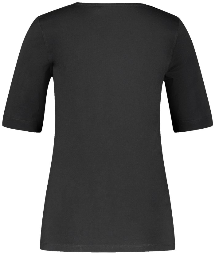 Gerry Weber T-shirt with a satin trim T-skjorte Svarte | MVNC5023