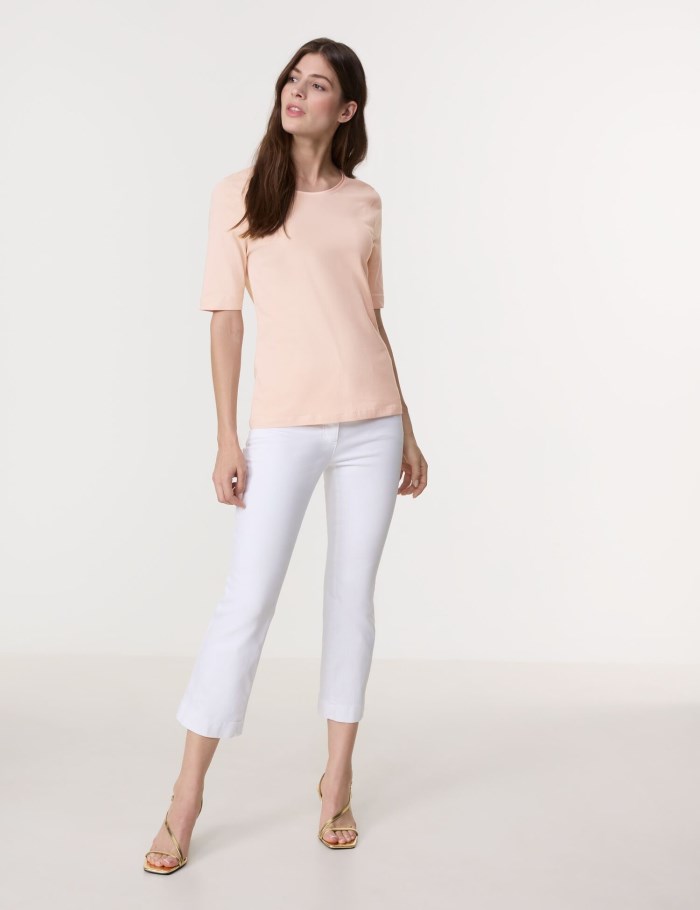 Gerry Weber T-shirt with a satin trim T-skjorte Rosa | LBMQ6388