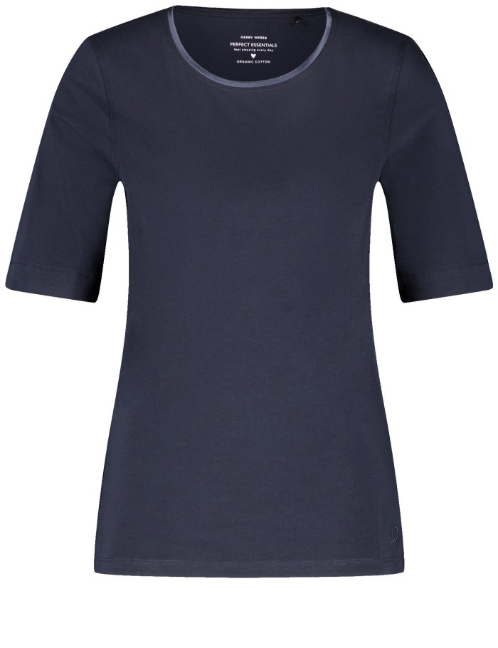 Gerry Weber T-shirt with a satin trim T-skjorte Blå | HVPV3941