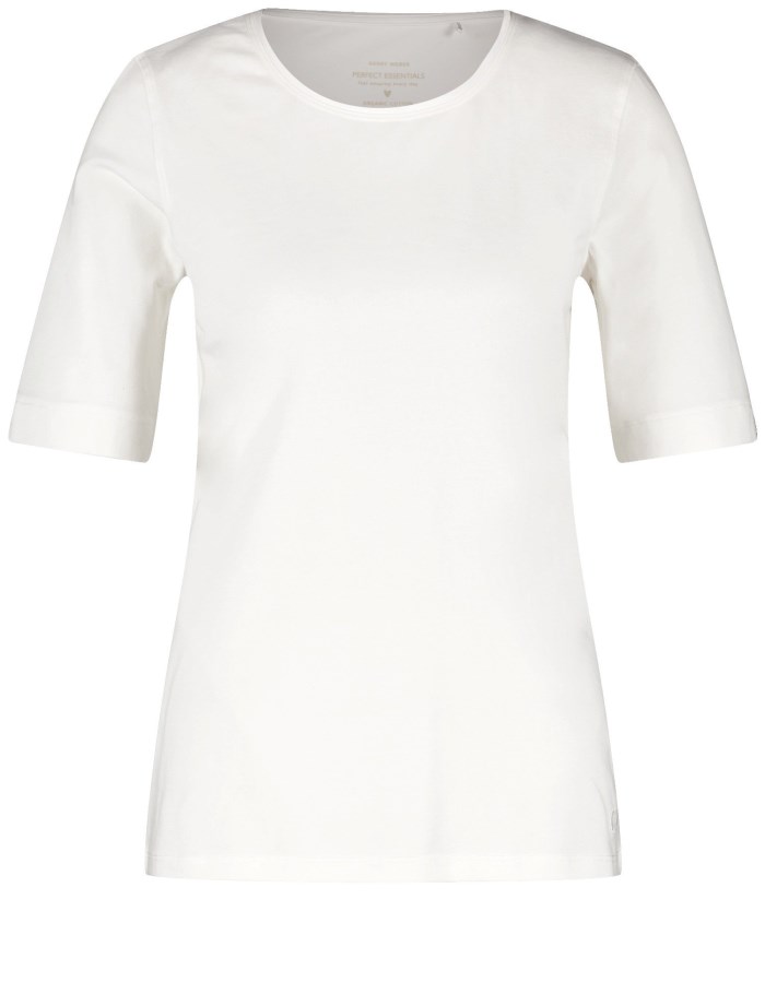 Gerry Weber T-shirt with a satin trim T-skjorte Hvite | KHNI0873