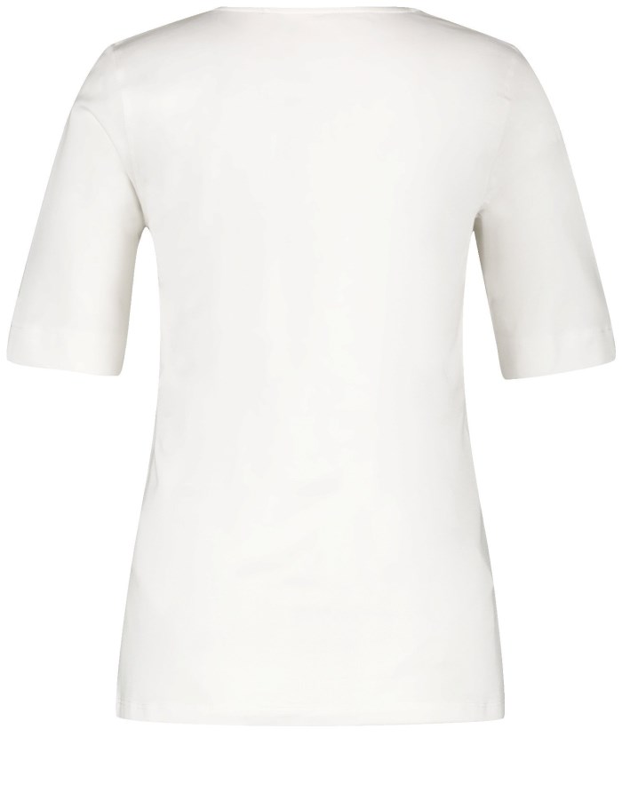 Gerry Weber T-shirt with a satin trim T-skjorte Hvite | KHNI0873