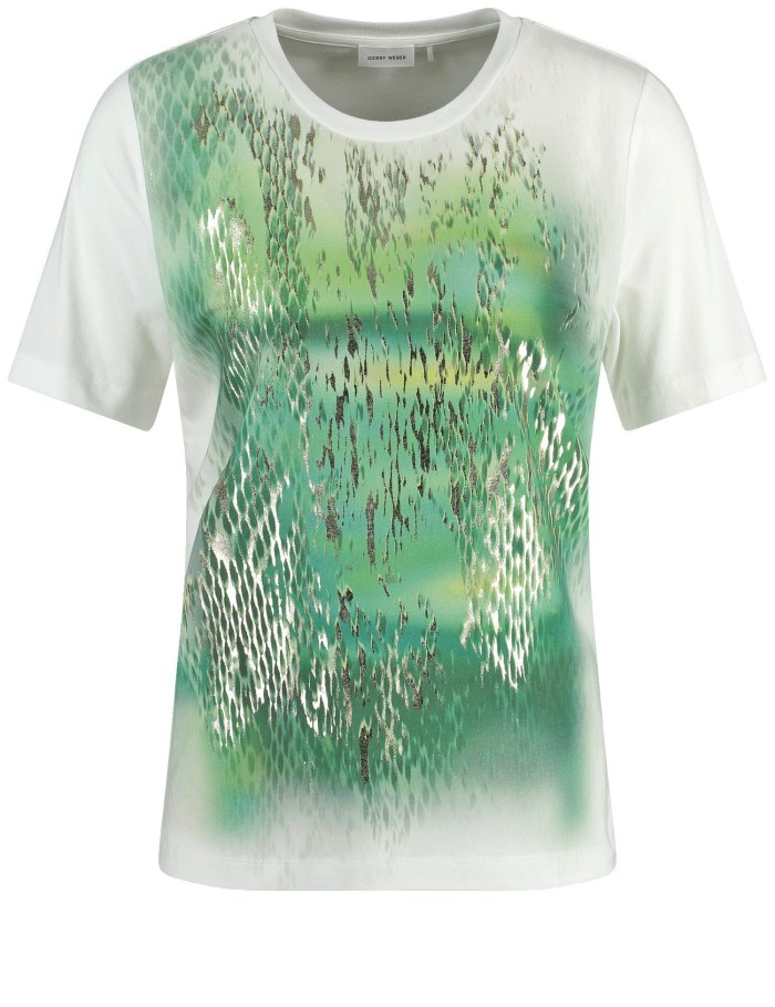 Gerry Weber T-shirt with an abstract front print T-skjorte Grønn | ZHPC5212