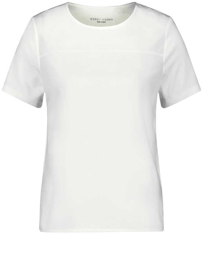 Gerry Weber T-shirt with fabric panelling T-skjorte Hvite | LKAJ5649