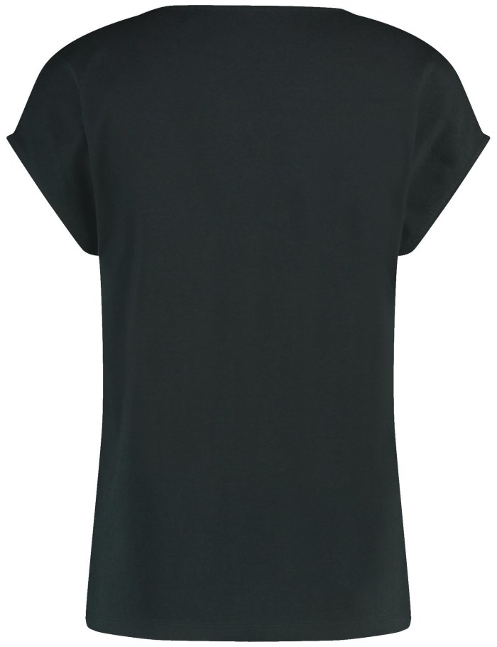 Gerry Weber T-shirt with fabric panelling and decorative gemstones T-skjorte Svarte | FTUL0184