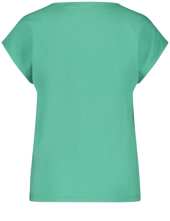 Gerry Weber T-shirt with fabric panelling and decorative gemstones T-skjorte Grønn | GJIS9898