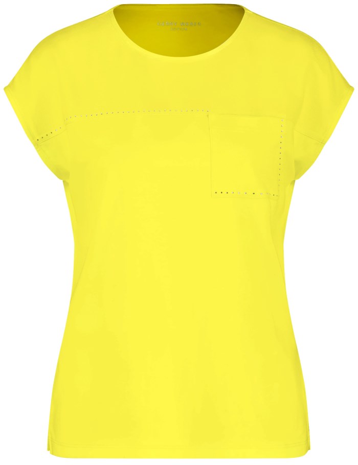 Gerry Weber T-shirt with fabric panelling and decorative gemstones T-skjorte Gul | DMDS8887