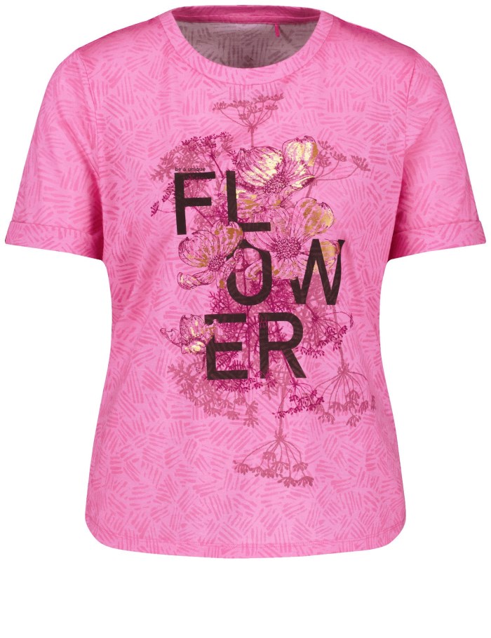 Gerry Weber T-shirt with printed lettering T-skjorte Rosa | VPVK2023