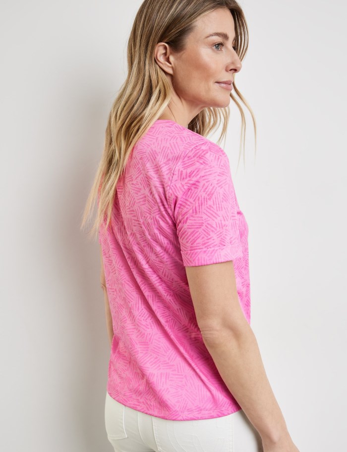 Gerry Weber T-shirt with printed lettering T-skjorte Rosa | VPVK2023