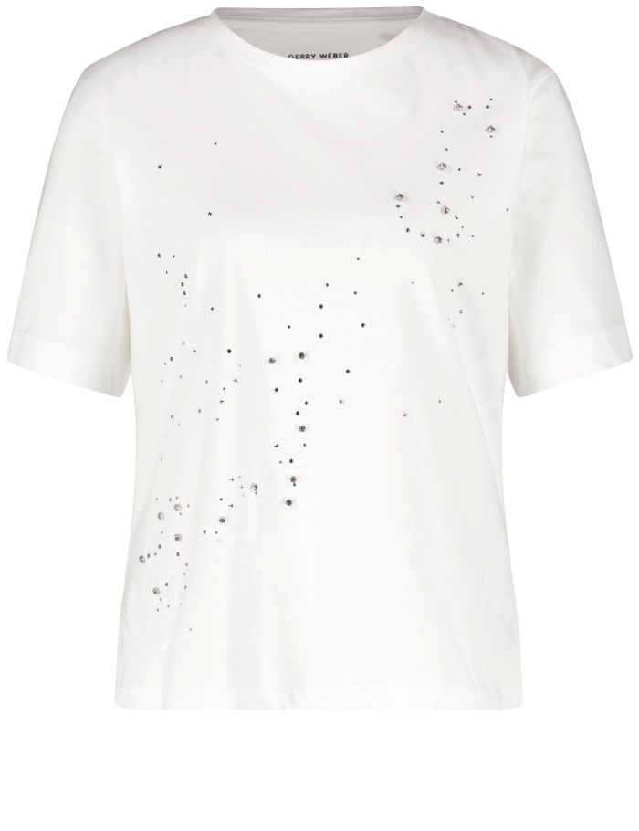 Gerry Weber T-shirt with rhinestone embellishment T-skjorte Hvite | VJSO0871