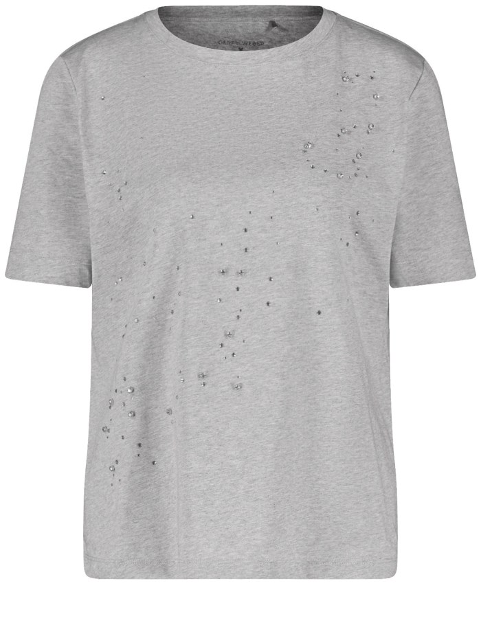 Gerry Weber T-shirt with rhinestone embellishment T-skjorte Grå | KFFN3993