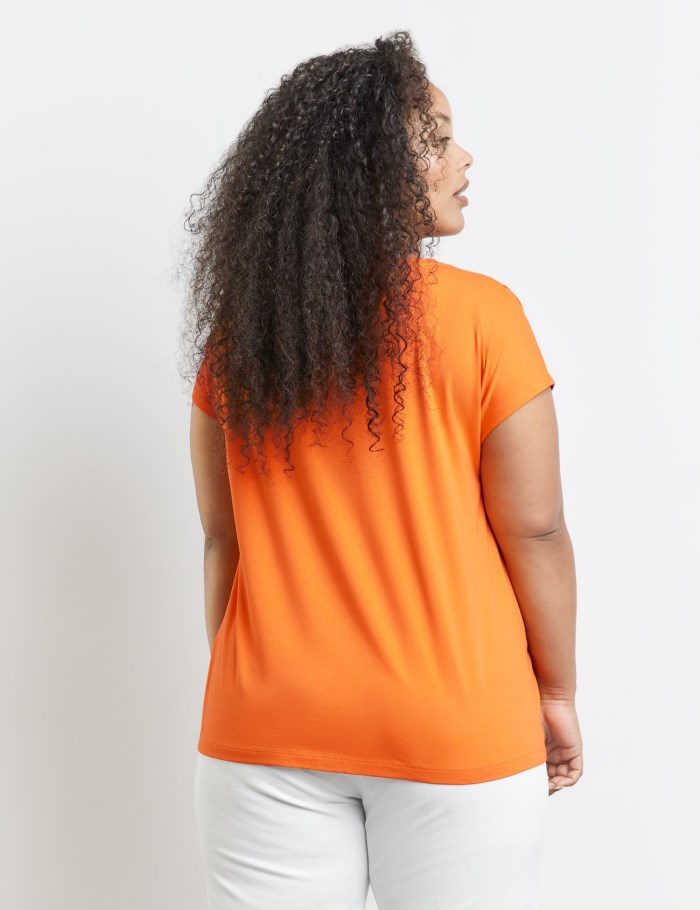 SAMOON T-shirt with sequin details T-skjorte Oransje | RVHB8509