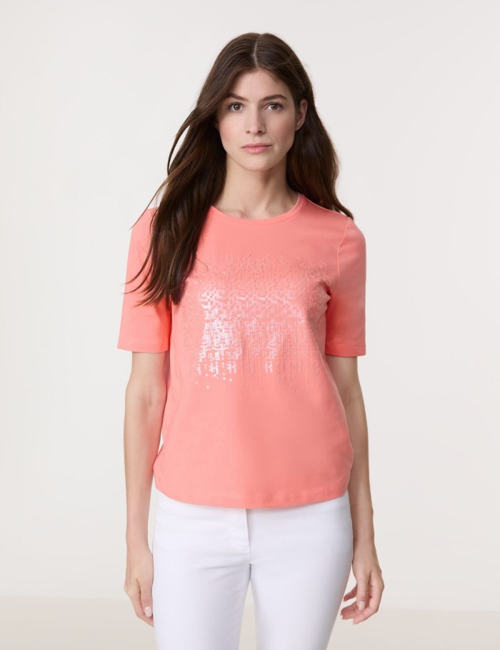 Gerry Weber T-shirt with sequin embroidery T-skjorte Rød | SURO7499