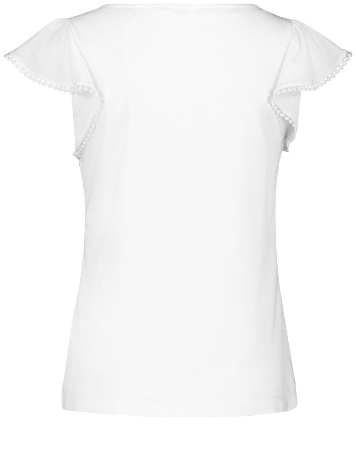 Gerry Weber T-shirt with sleeve flounces T-skjorte Hvite | OZPT4831