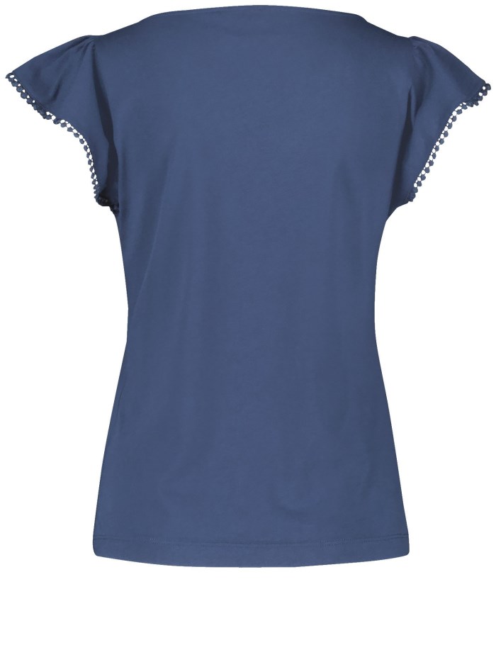 Gerry Weber T-shirt with sleeve flounces T-skjorte Blå | FLUF3030