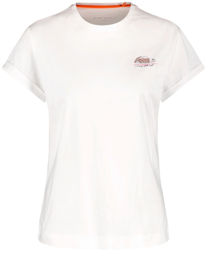 Gerry Weber T-shirt with small embroidery T-skjorte Hvite | OIVX8147