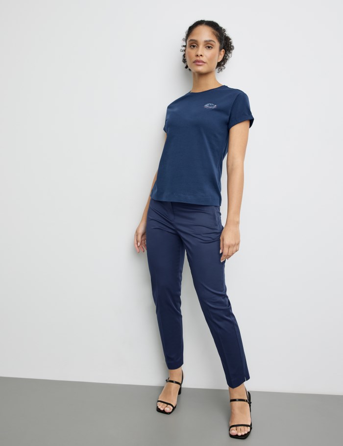 Gerry Weber T-shirt with small embroidery T-skjorte Blå | ZXLU0777