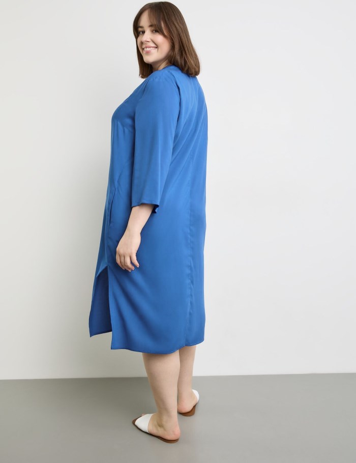 SAMOON Tunic dress with mid-length sleeves Kjole Blå | YLJP1974