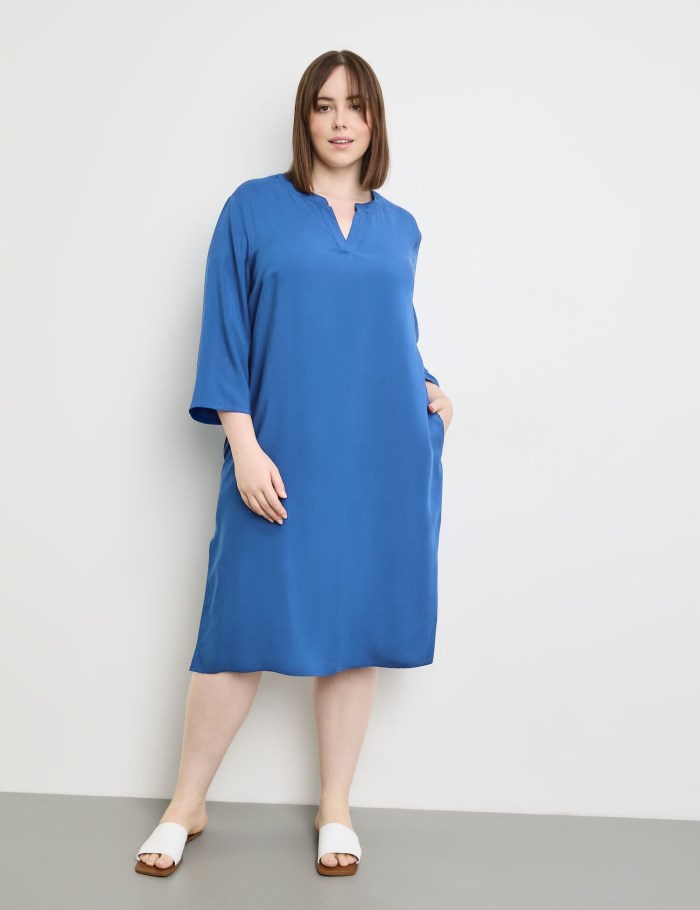 SAMOON Tunic dress with mid-length sleeves Kjole Blå | YLJP1974