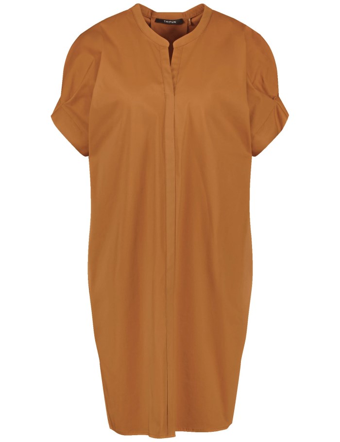 TAIFU Tunic dress with pleated details on the short sleeves Kjole Brune | YGOQ2282