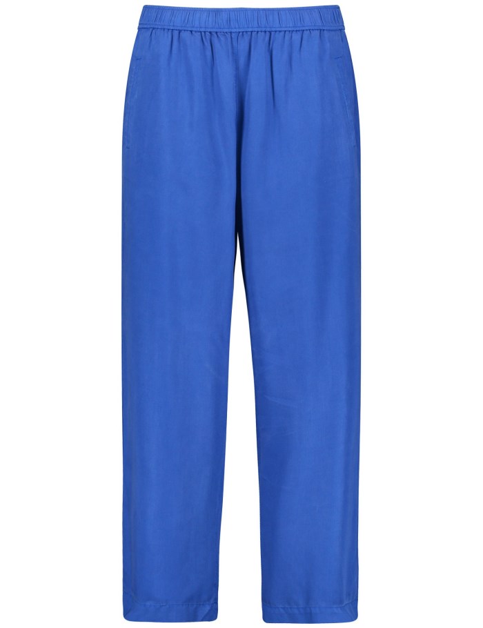 SAMOON Wide summer trousers made of lyocell Bukser Blå | NAJI8723