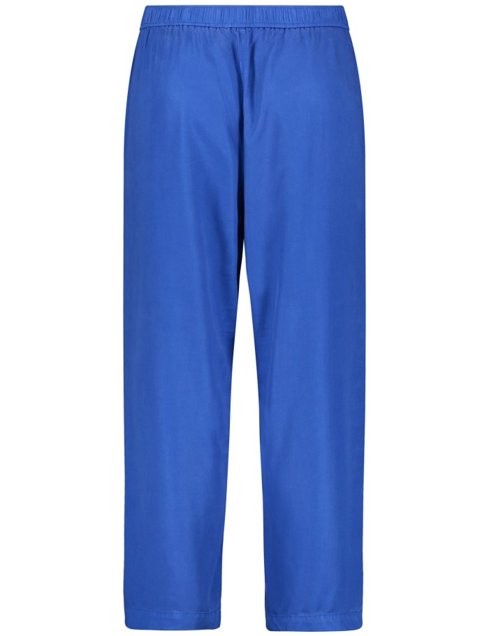 SAMOON Wide summer trousers made of lyocell Bukser Blå | NAJI8723