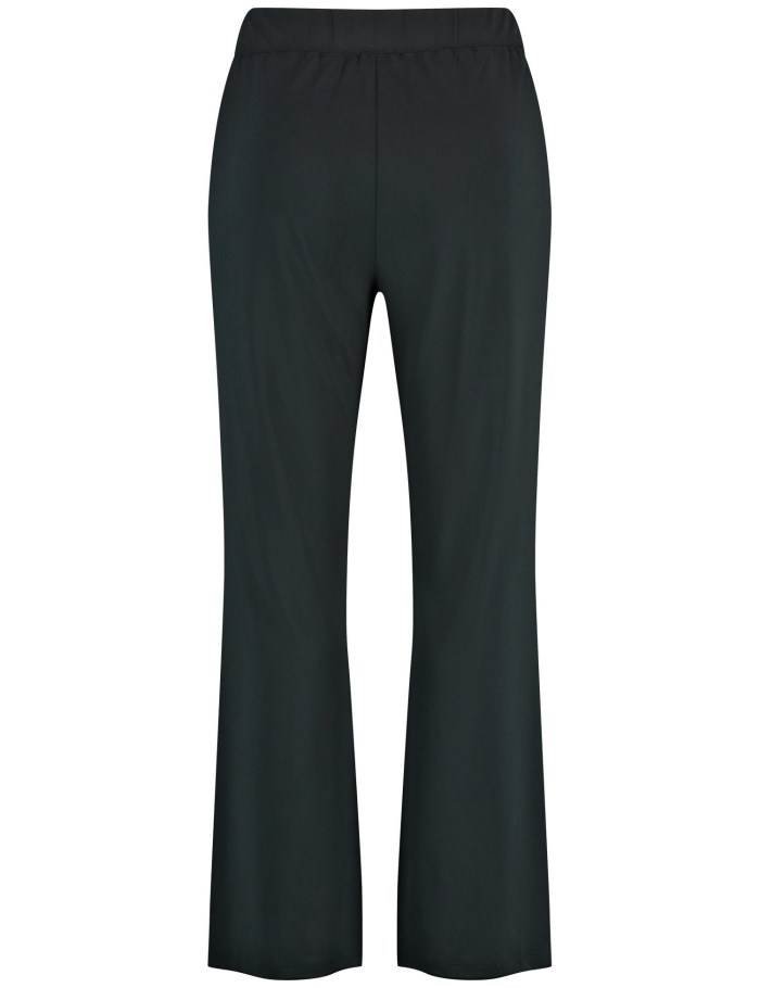 SAMOON Wide trousers made of fine slinky jersey Bukser Svarte | ONVX1023