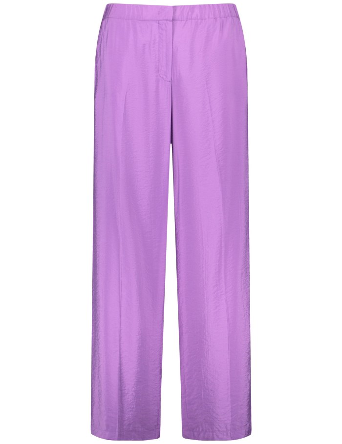 SAMOON Wide trousers with a subtle shimmer, Carlotta Bukser Lilla | AWVP6004