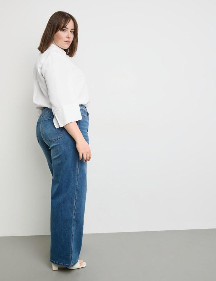 SAMOON Wide-leg jeans, Carlotta Bukser Blå | NRZP3764