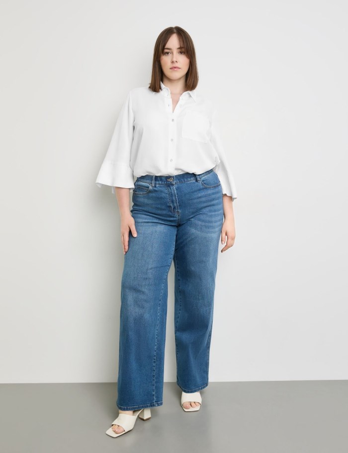 SAMOON Wide-leg jeans, Carlotta Bukser Blå | NRZP3764