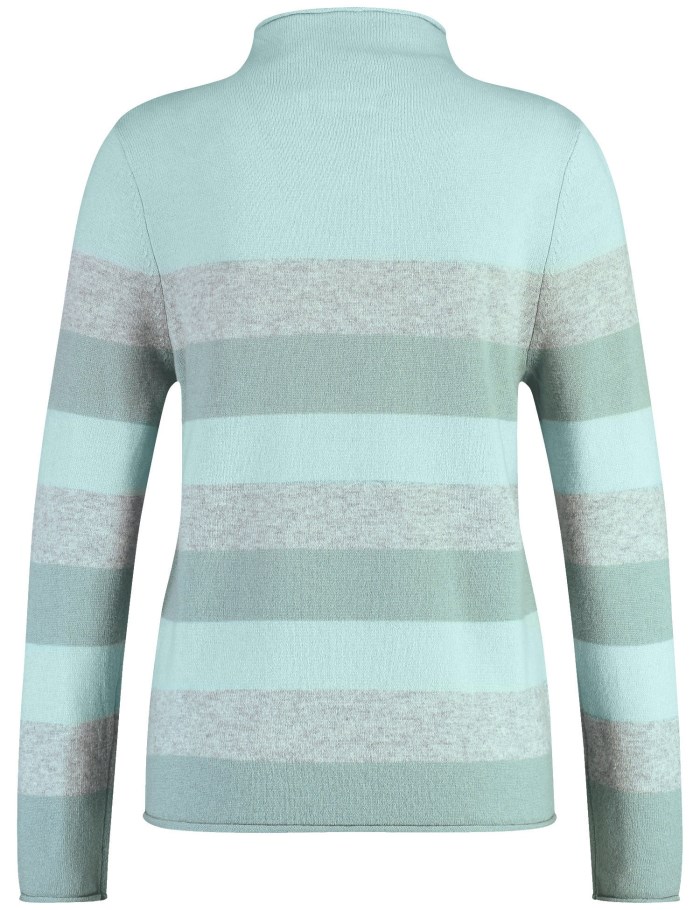 Gerry Weber Wool jumper with block stripes Strikkevarer Grønn | OTCW2726