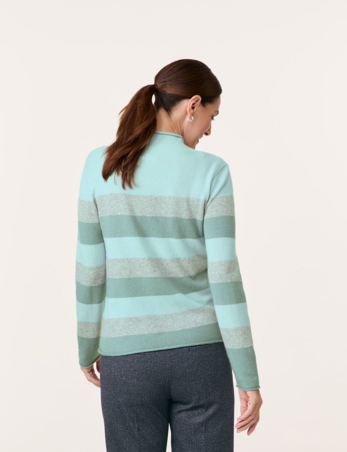 Gerry Weber Wool jumper with block stripes Strikkevarer Grønn | OTCW2726